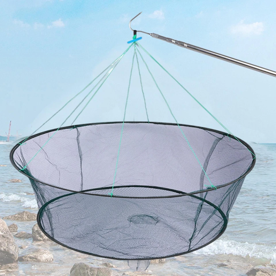 Rete da pesca pieghevole robusta per granchi, gamberi, pesciolini e