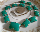 VINTAGE victorian necklace art deco green peking glass riviere nouveau pendants — photo 1