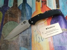 Spyderco Tatanka, Satin VG-10 Plain Blade, Black G10 Handle