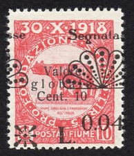 ✔️ FIUME 1921 0,04L/10c Segnatas. 16sba+za MNH** EXTRÊMEMENT RARE PAS...