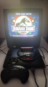 Sega Genesis Model 1 Video Game Console 1601 & Jurasic Park game Tested & Works!