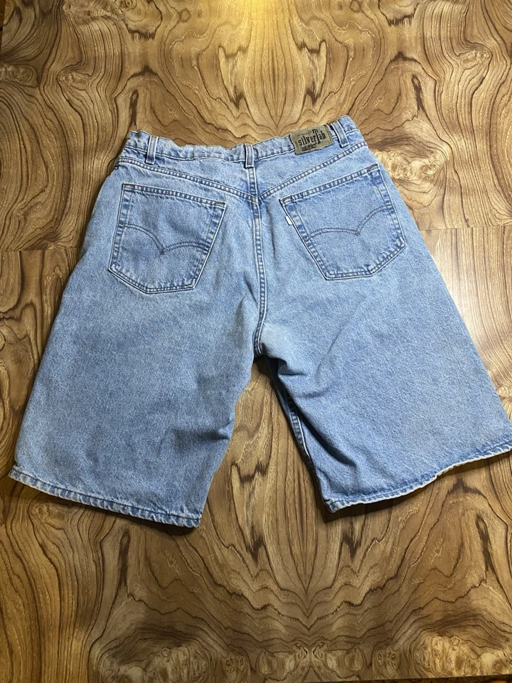 Pantalones Cortos Vaqueros Sueltos Vintage Años 90 Levi’s Plata Etiqueta Púrpura Talla 36 Hechos en EE. UU. Foto 4 de 4