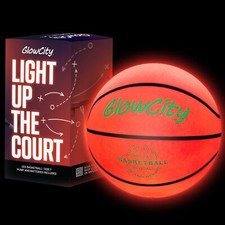GlowCity Glow in The Dark Basketball for Teen Boy - Glowing Red Basket Ball, ...