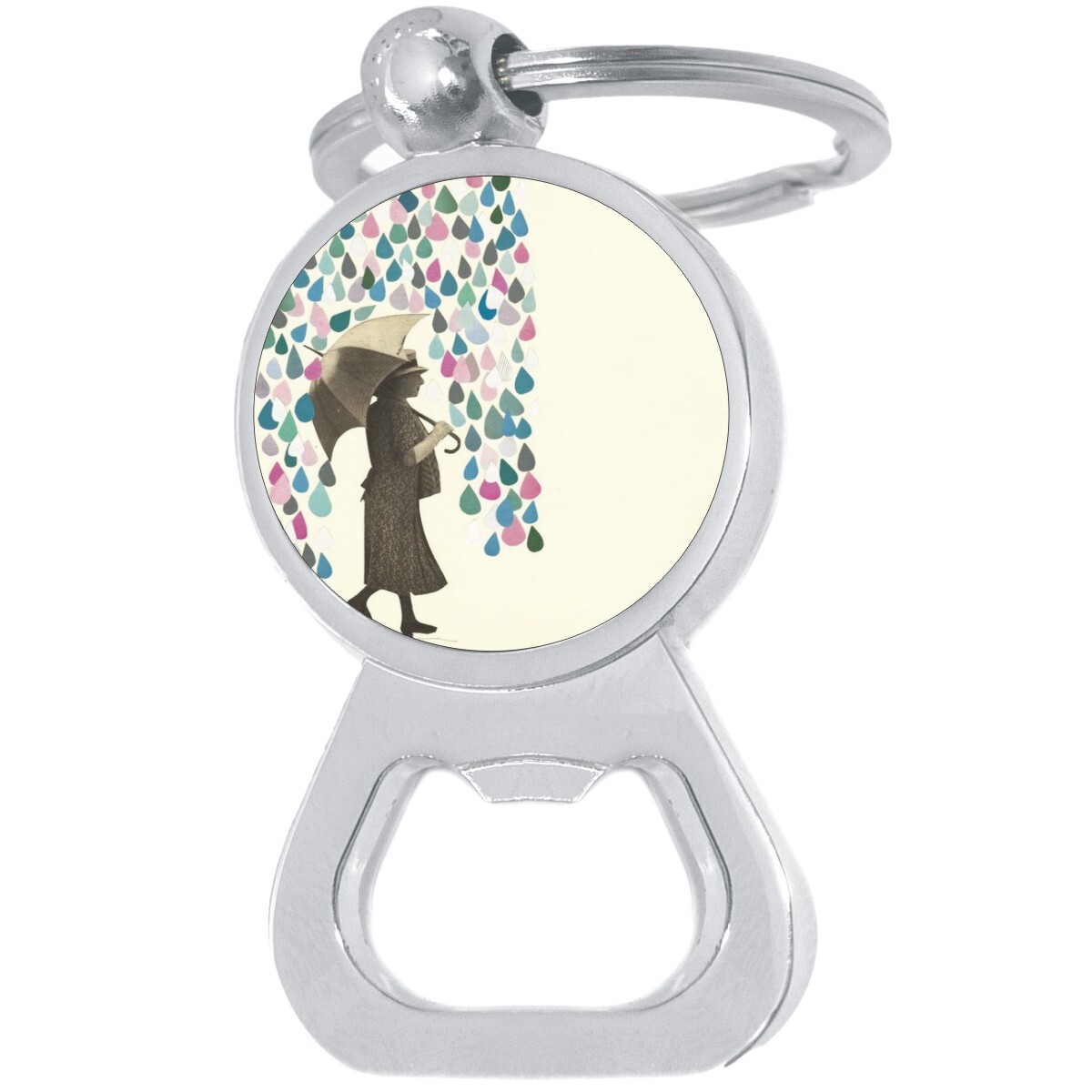 Colorful Metal Raindrop Bottle Opener Keychain for Beer and Bar Access