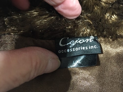 Cejon Faux Fur Vest Womens L/XL Brown Full Zip Pockets Lined - Picture 5 of 12