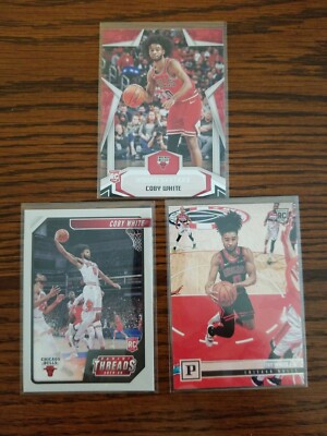  2019-20 Chronicles, COBY WHITE, Rookies & Stars , Threads, Panini 3 CARD LOT 