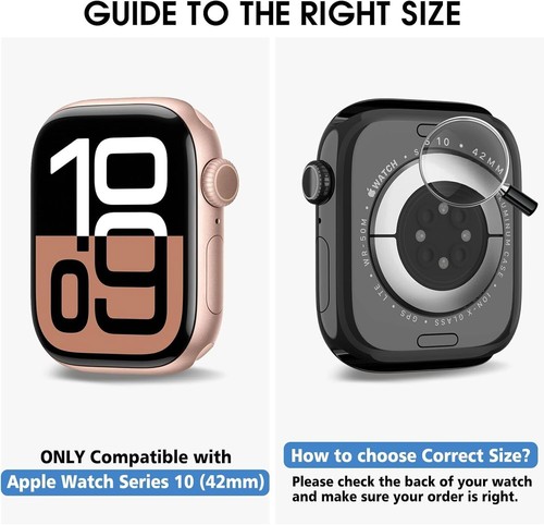 3 Pack Case+Tempered Glass Screen Protector For Apple Watch Series 10 46mm 42mm - Photo 2 sur 11