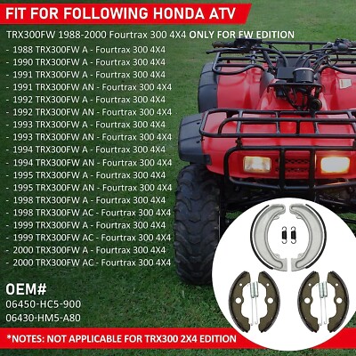 Honda 300 Fourtrax Brake Parts Rear Brake Shoes For Honda TRX300FW Fourtrax 300 4x4 1988 1990-2000 Plieuse à Metal - Foto 9
