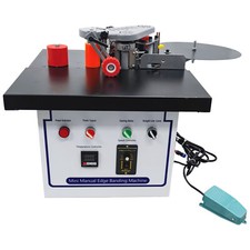 110V Automatic Edge Banding Machine Double-sided Gluing Self-feed Broken Tape