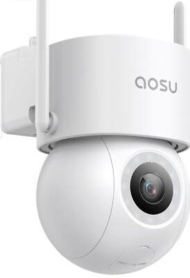 5MP UHD Überwachungskamera Außenbereich - kabelgebundene WLAN CCTV-Kamera mit 400Lm Strahler