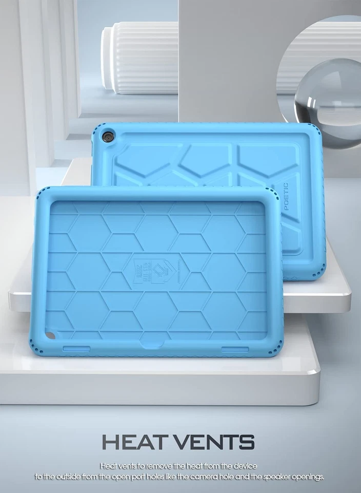 For Amazon Fire HD 8 / Fire HD 8 Plus 2022 Case Poetic Blue Silicone Cover - Image 3 of 4