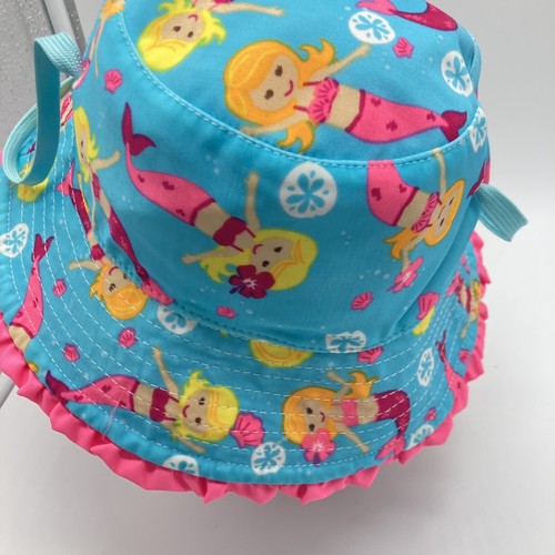 UV Skinz Hat Girls little kids sz Reversible Sunhat Pink / Blue with Mermaids - Picture 5 of 14