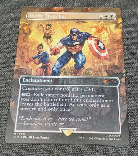 2024 MTG Secret Lair Marvel's Captain America Rainbow Foil #1729 In the Trenches