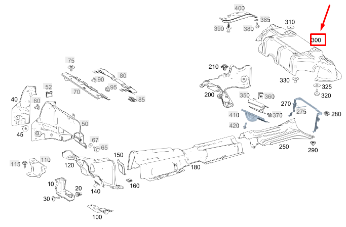 MERCEDES-BENZ CLA C118 Hitzeschild Endschalldämpfer A1186807200
