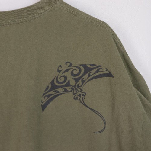 Hawaii Sacred Waters Wai Kapu Tshirt Men XXL Army Green Crew Short Sleeve - Picture 12 of 12