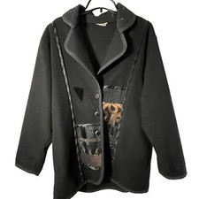Fiber Artist Lynn Murray 1 M L Gray Black Funky Art-to-wear Jacket Coat