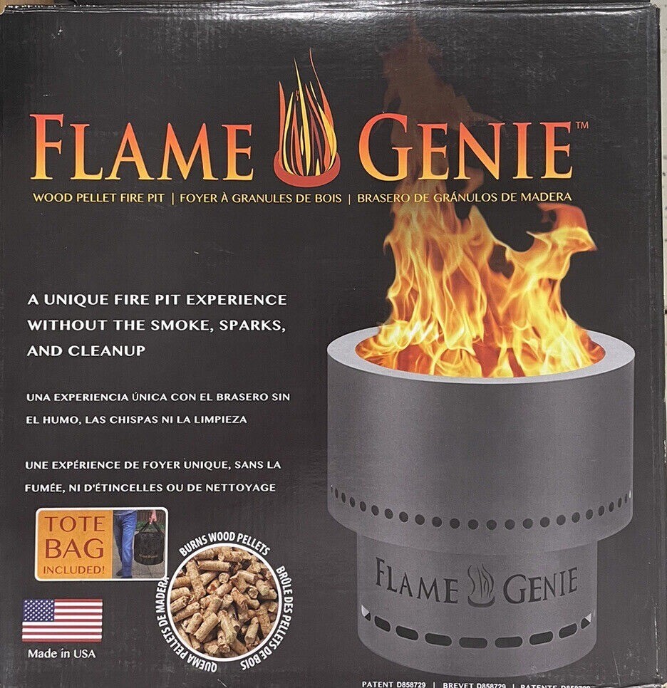 Flame Genie FG-16 Wood Pellet Burner Fire Pit, Camping, Patio