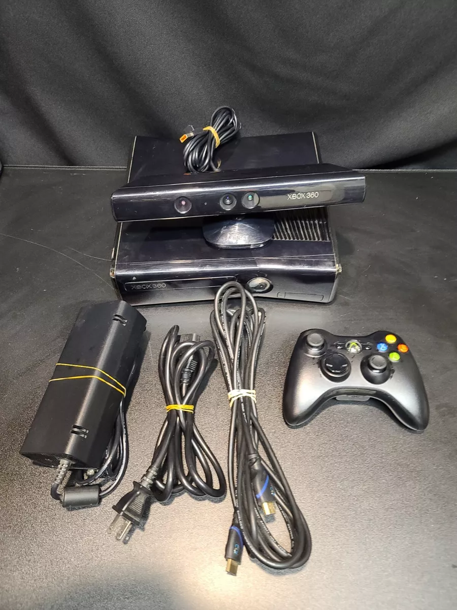 Xbox 360 250gb Hard Drive Slim Console Bundle, 2 Controllers, Cables, Tested!