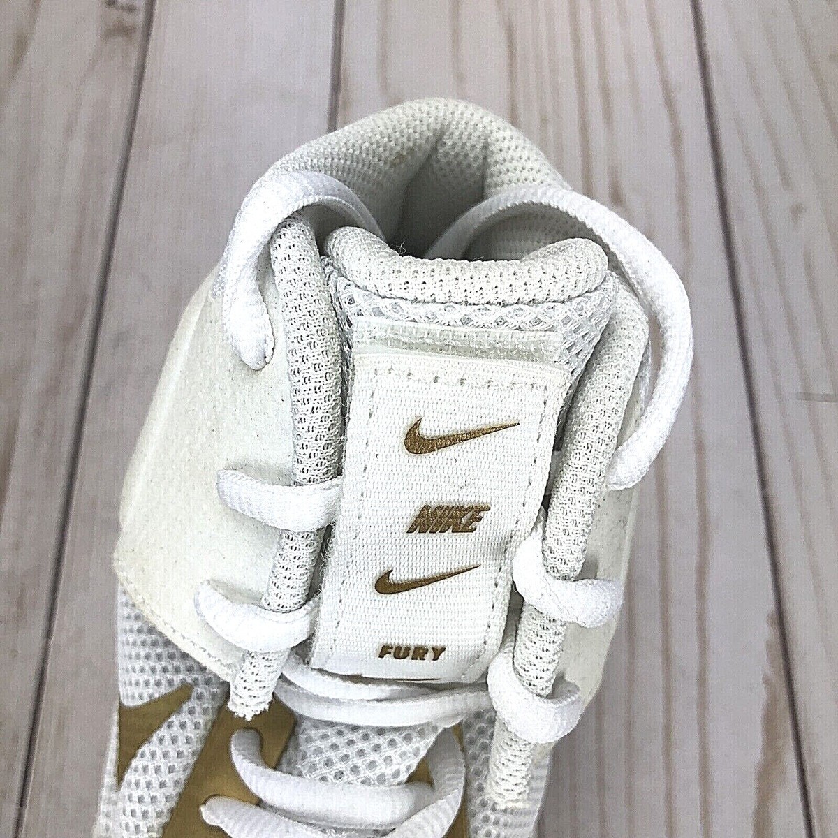 Nike Fury Wrestling Shoes MMA Combat Boxing White Gold Gum
