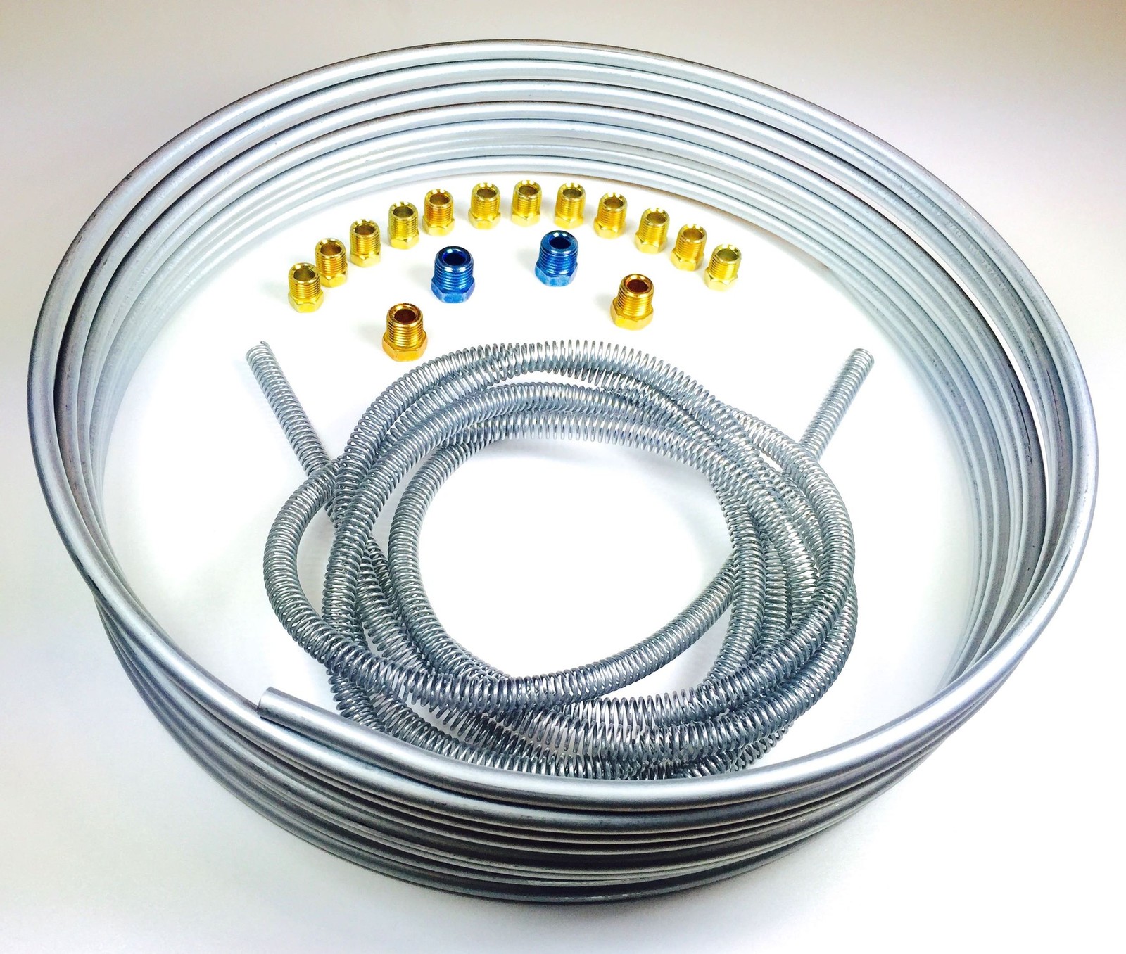 Brake Line Kit - 25 Ft Of 1/4\" Line, 16 Fittings & 8 Ft Spring Guard - Thestopshop BLK8