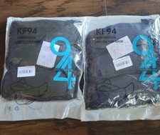 120 Pack KF94 BLACK Protective Face Mask Adult Korea KFDA Approved
