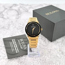 Bulova Millennia Gold Tone Stainless Steel Quartz Men's Watch 41MM 97A183