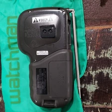 Vintage SONY WATCHMAN FD-285 TV AM/FM Stereo Tuner 2.7" Portable Flat B&W TV