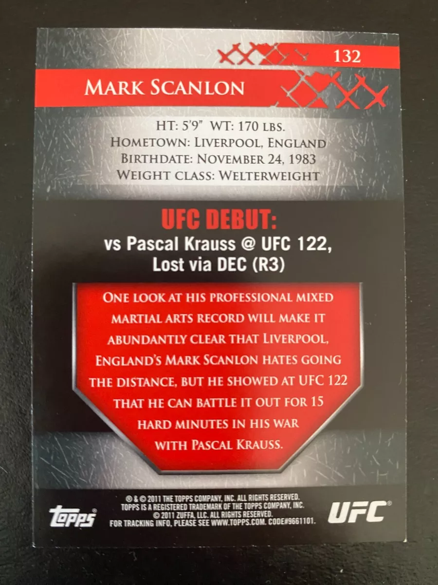 Mark SCANLON Topps 2011 Rookie UFC DEBUT Welterweight #132