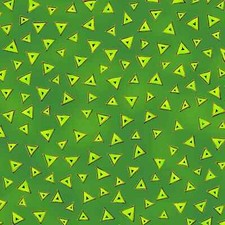 Laurel Burch Basics Green Triangle on Green Cotton Fabric By the FQ 1/4 YD