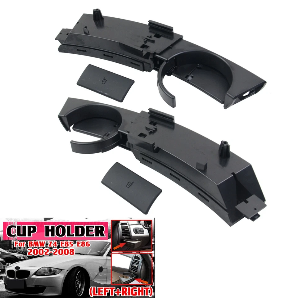 2 PCS Black Cup Holder For 2003-2008 BMW Z4 E85 E86 51457070323 51457070324 - Image 2 of 4