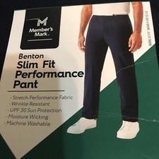 Men  s NWT Navy Member's Mark Benton Performance Pant-Size 40 x 32