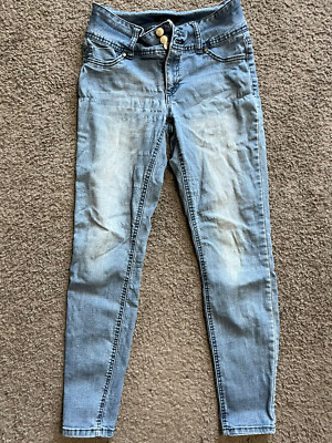 Womens D Jeans Skinny 6 Mid Rise Stretch Blue Cotton Blend