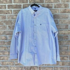 Ariat Pro Series men's button down striped shirt blue/white size XL