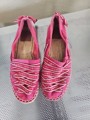 Tory Burch Logo Grosgrain Espadrilles Shoes Pink Women display picture 1