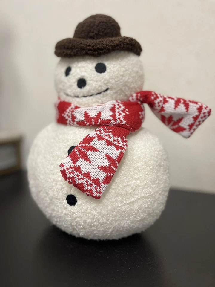 RÉPLICA DE BONECO DE NEVE POTTERY BARN travesseiro em forma de Natal feriado 11,5”x9” novo com etiquetas - Imagem 2 de 4