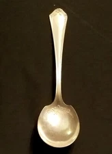 Beautiful Vintage Oneida Community Bar Plate Sugar Spoon With Floral Pattern