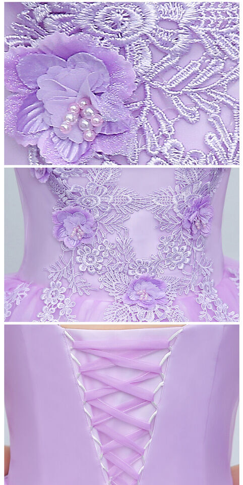Grey Ball Gown 3D Flowers Princess Party Gown, Sweet 16 Formal prom Dress ,DS4456