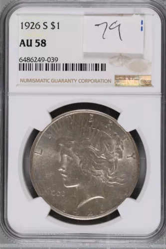 1926-S Peace Silver Dollar NGC AU-58 #9-039