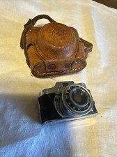 VTG Crown Hit Type Mini Spy Camera Silver Tone With Leather Case Made In Japan