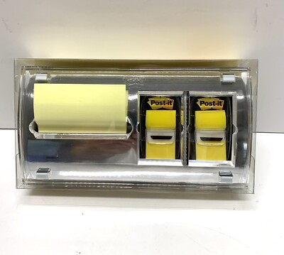 Post-it Note and Flag Dispenser White/Clear Dispenser * NEW/SEALED* w/3x3 Pop Up