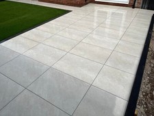 Quartz White Porcelain Paving Tiles - 600x900 - 20mm Patio Different Pack Sizes