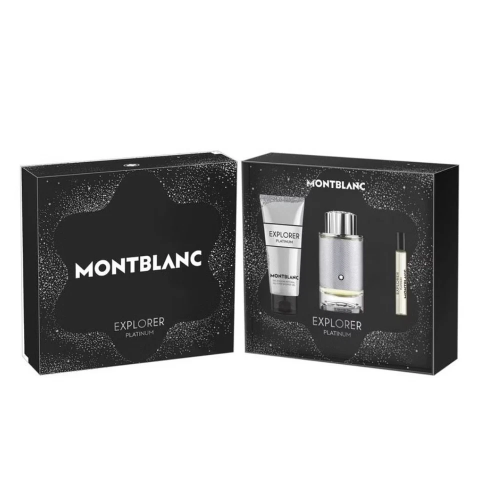 Montblanc Explorer Platinum Eau de Parfum 100ml Spray 3 Pcs set New
