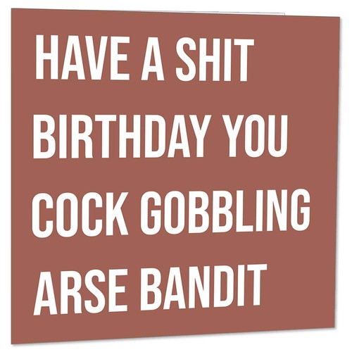 Rude Funny Birthday Cards - Sh*t Bday - Offensive birthday Cards for Friends Men