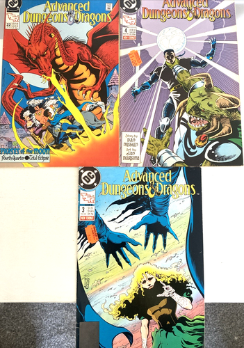 ADVANCED DUNGEONS & DRAGONS. NUMBER'S 3, 4 & 22. (3 ISSUE 1989-1990 LOT).