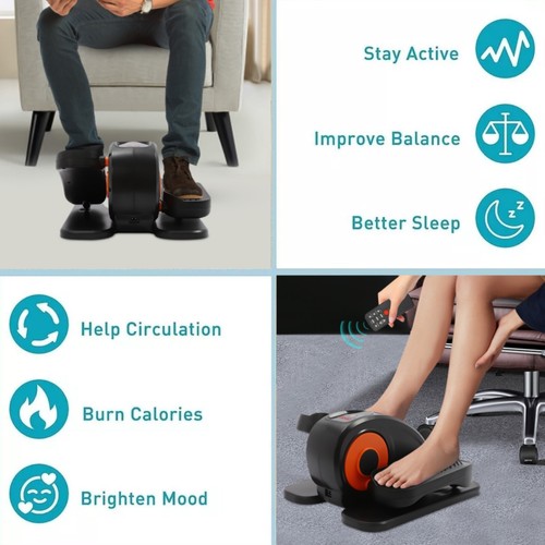Electric Ellipse Leg Exerciser Under Desk Seated Pedal Elliptical Machine+Remote - Picture 6 of 23