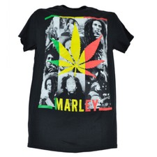 Bob Marley Marijuana Weed Leaf Mens Tshirt Tee Music Short Sleeve Crew Neck