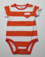 Infant Baby Boys 3 Months Carter's Orange White Striped Shirt