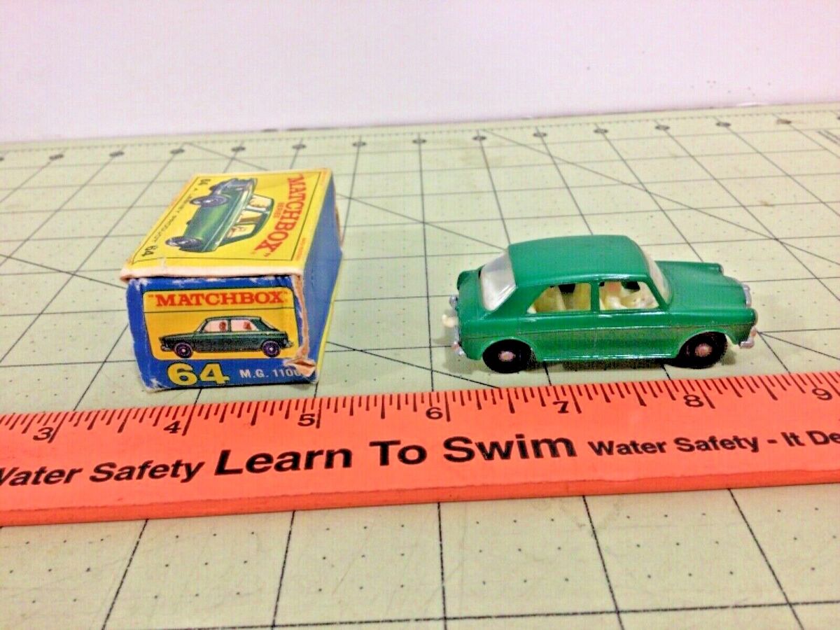 Vintage Matchbox green M.G. 1100 car #64 & box FREE shipping