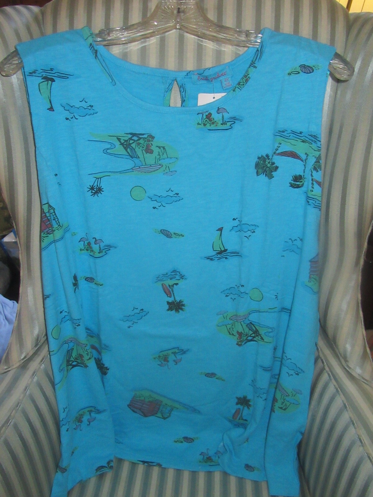 MAGLIETTA CHLOE CHLOE NUOVA CON ETICHETTE PRODOTTI FRESCHI ""BEACHY KEEN"". IN BLUFIN... (2X)