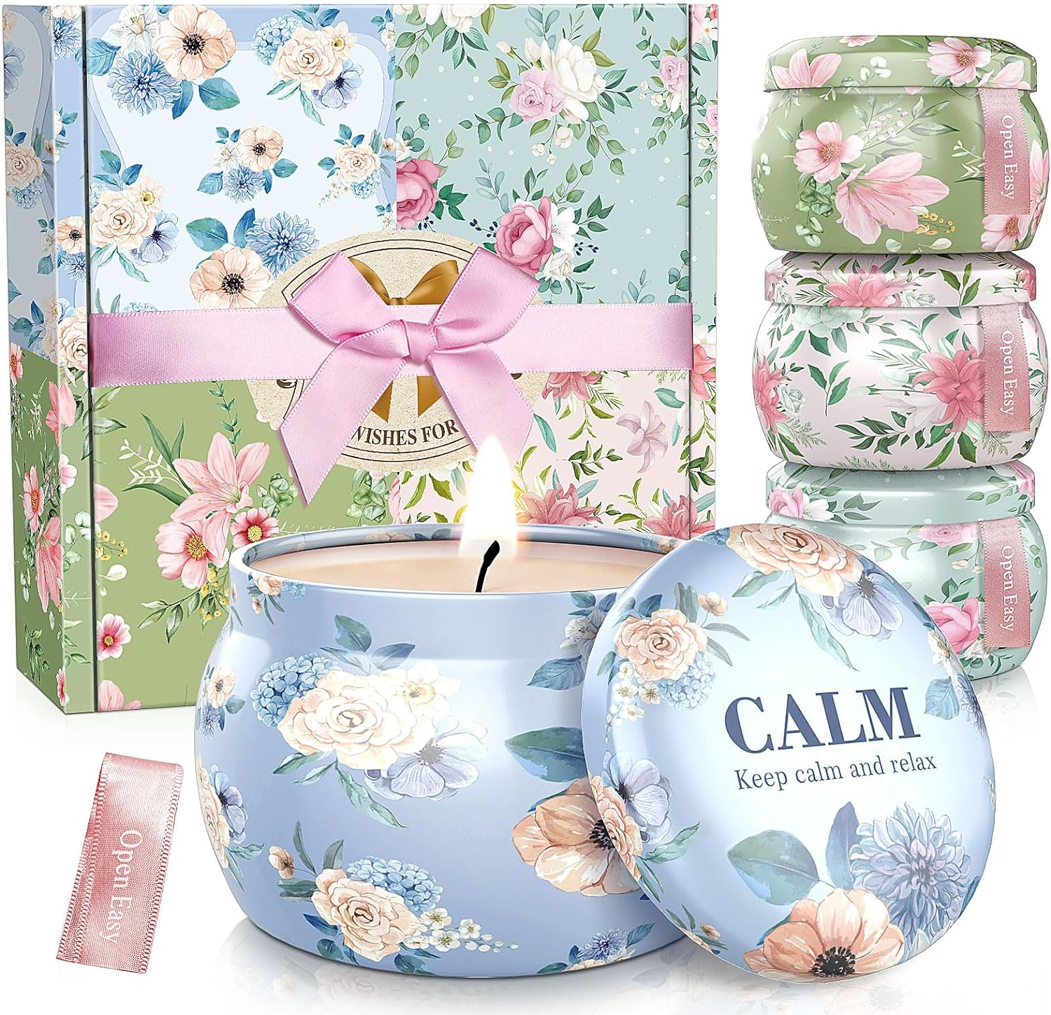 Scented Candles Set 17.6 Oz 4 Pack Long-Lasting 100-120 Hours Home Fragrance-image